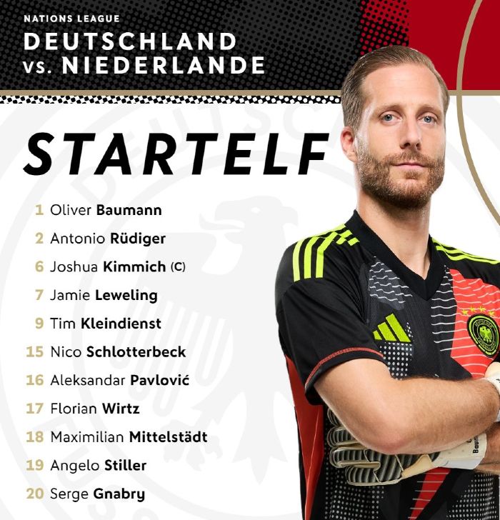 Germany vs Netherlands starting lineup 2024