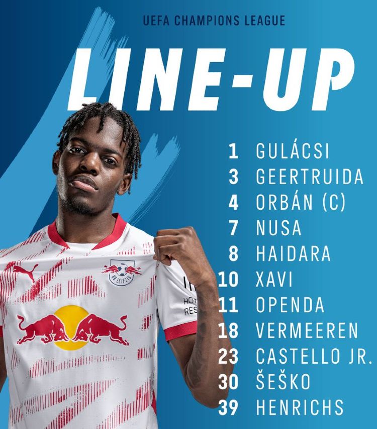 RB Leipzig vs Liverpool Lineup 2024-25 Champions League