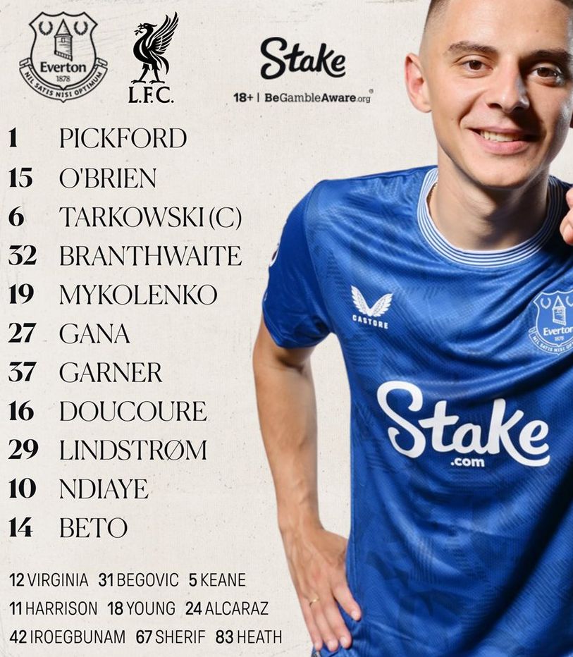 everton fc starting lineup vs liverpool fc february 2025